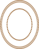 Oval Rope Border - Brown Clip Art