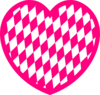 Pink Heart With Diamond Pattern Clip Art