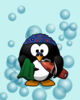 Swimming Penguin With Bubbles Clip Art