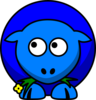 Sheep Blue Two Toned Looking Up To Left Clip Art