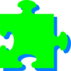 Green N Blue Puzzle Clip Art