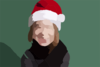 Girl With Santa Hat Large For Clip Art