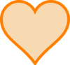Solid Orange Heart Clip Art