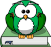 Owl2 On The Book Clip Art