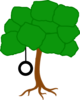 Tree Solid Color With Swing Clip Art