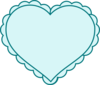 Teal Heart With Lace Outline Clip Art