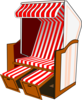 Beach Chair With Striped Awning Clip Art