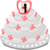 Wedding Cake With Topper Clip Art