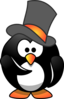 Penguin Wearing Top Hat Clip Art