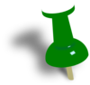 Green Push Pin Clip Art