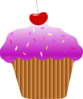 Purple Cherry Cupcake Clip Art