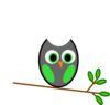 Green Gray Owl Clip Art