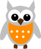 Orange Gray Owl Clip Art