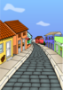 Village With Brick Road Clip Art