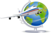 Airplane Traveling The Globe Clip Art