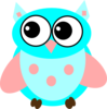 Bright Blue Owl Clip Art