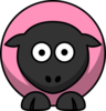 Sheep - Pink Ff92bb On Black  Clip Art