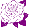 White Rose With Purple Outline Clip Art