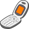 Cell Phone Grey Orange Clip Art