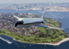 With The San Diego Skyline In The Background, A C-9b Skytrain Ii From The Conquistadors Of Fleet Logistics Squadron Fifty Seven (vr-57) Flies Over Coronado, California Clip Art
