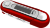 A Red Old Style Mp3 Player Clip Art
