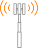 Antenne Grise Frequence Bi-directionnelle Orange Clip Art