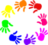 Colorful Circle Of Hands Nursery School Clip Art