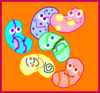 Jelly Beans Orange Background Clip Art
