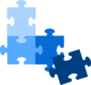 Group Of Blue Puzzle Pieces Clip Art
