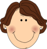 Smiling Brown Hair Lady With Earrings Clip Art