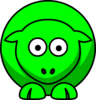 Sheep Looking Straight Neon Green Clip Art