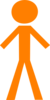 Stick Figure - Orange Clip Art