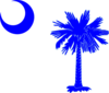 Sc Palmetto Tree - Blue Clip Art