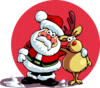 Santa Clause And Ruldoph Clip Art