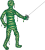 Green Fencing Mummy Clip Art