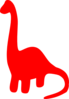 Red Dinosaur Silhouette  Clip Art