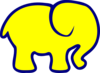 Blue And Yellow Elephant Clip Art