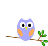Dreamy Blue Owl Clip Art