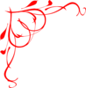 Heart Vine Corner Red Clip Art