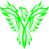 Florescent Green Phoenix Clip Art