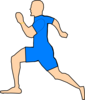 Man Running In Light Blue Clip Art