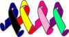 Color Ribbons Walking Clip Art