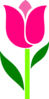 Pink Tulip Leaves Askew Clip Art