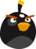 Black Angry Bird Without Outlines  Clip Art