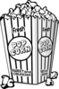 Popcorn Black And White Clip Art