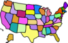 Cartoony Colored Usa Map Clip Art