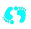 Footprints-barefoot, Light Blue Clip Art