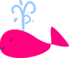 Small Hot Pink Whale Clip Art