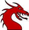 Dragon Head Silhouette Red Clip Art