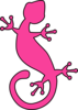 Hot Pink Gecko Sil Clip Art